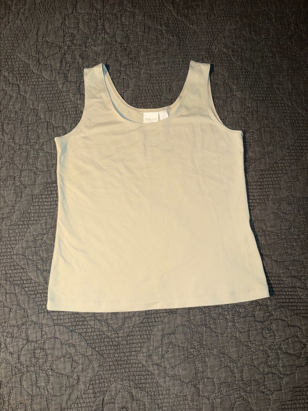 Chico's Women's Cream/Tan Scoop Neck Tank